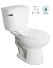 2 Biċċa 1.28 Gpf Waħda Tawwalija Toilet fl-Abjad,
